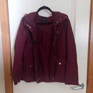 Maroon Lightweight Utility Casual Moto Jacket